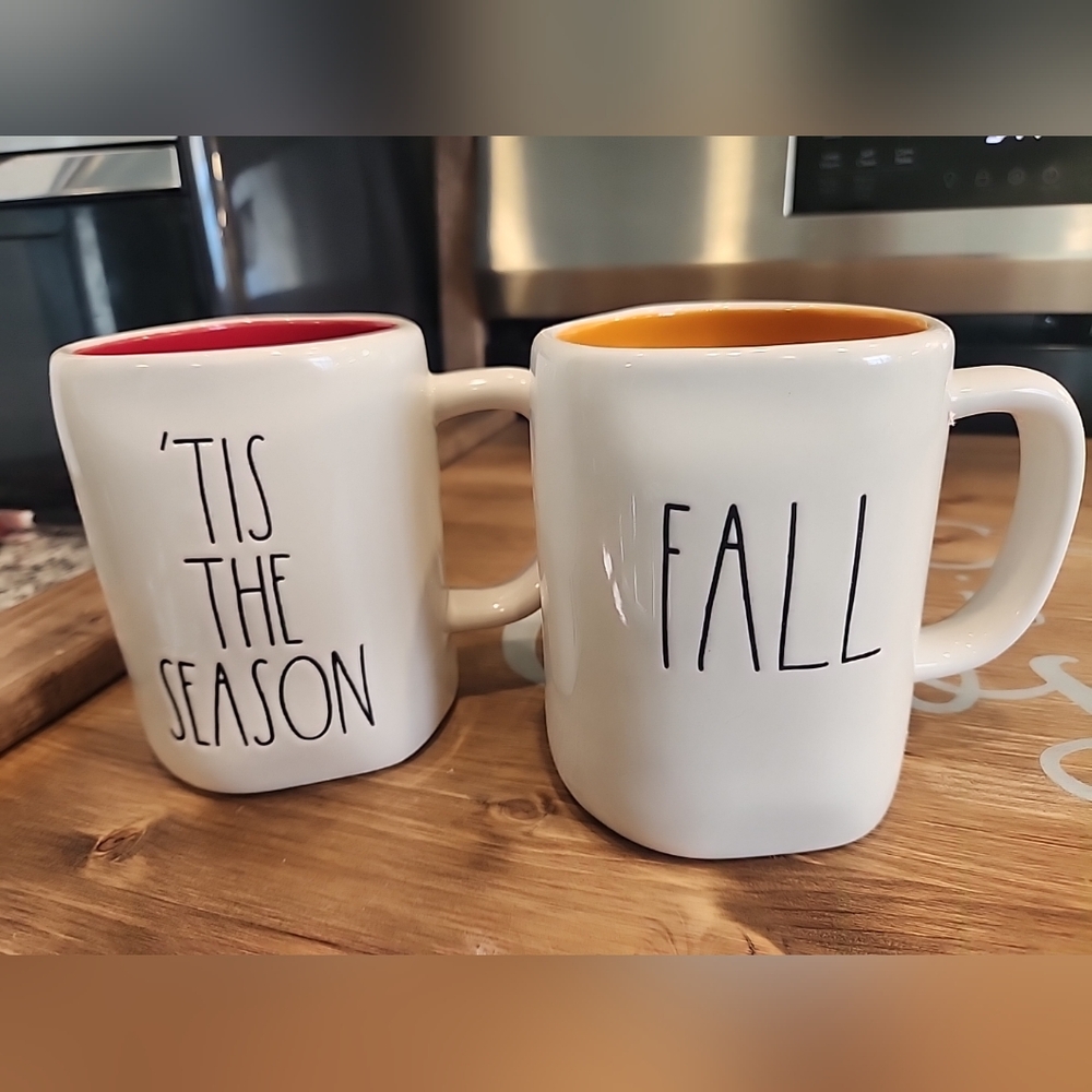 Rae Dunn Holiday Mugs Coffee Tea Cup Gift (Set Of 2)